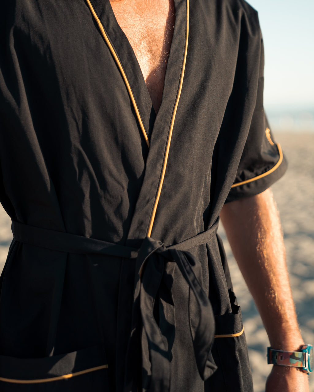 Black with Gold Piping